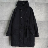 ポロ バイ ラルフローレン レザー切り替え フーデッド 中綿ジャケット コート ブラック