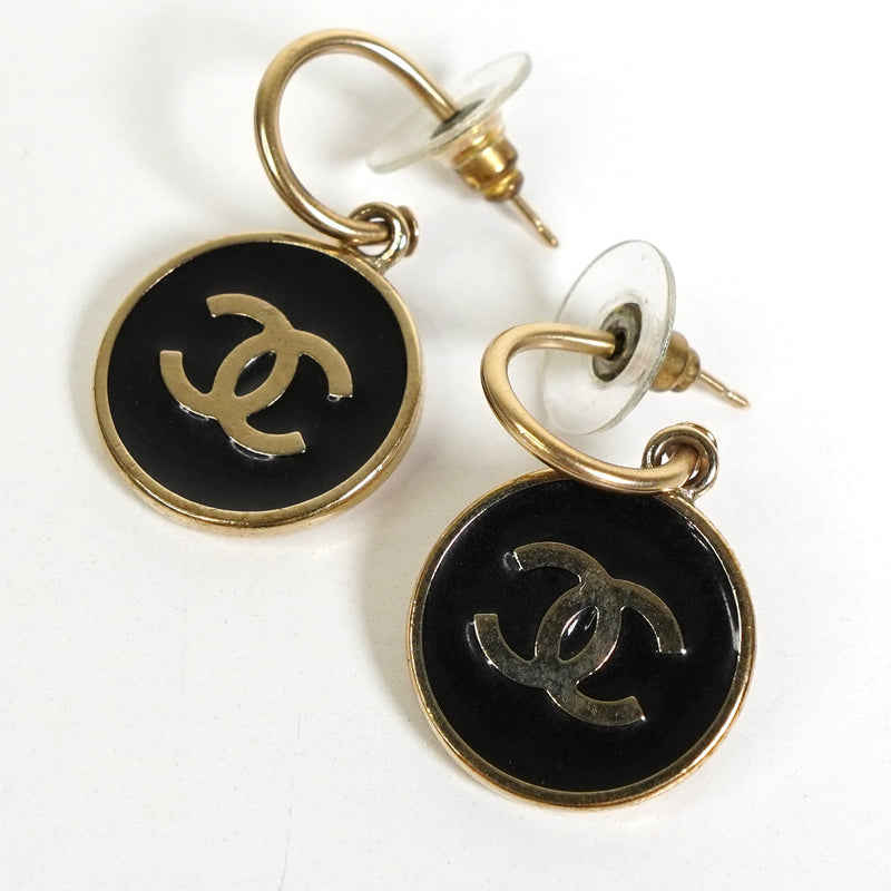 シャネル ココマーク サークル フープ ピアス GP ブラック