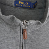 Polo Ralph Lauren 徽标刺绣半拉链灰色运动衫