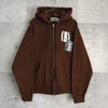 アベイシングエイプ (B)APE SOUNDS LOGO ZIP HOODIE プリント パーカー ブラウン