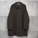 バーバリー カシミヤ アンゴラ ウール ノバチェック裏地 ステンカラーコート ブラウン