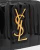 サンローラン YSLロゴ エナメル キルティング ラウンドファスナー財布 ブラック
