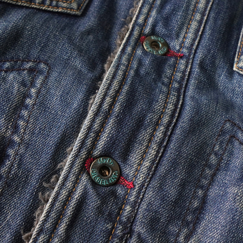 ディーゼル ボア デニムジャケット インディゴブルー