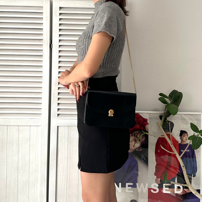Chain Leather Shoulder Bag｜Made in France