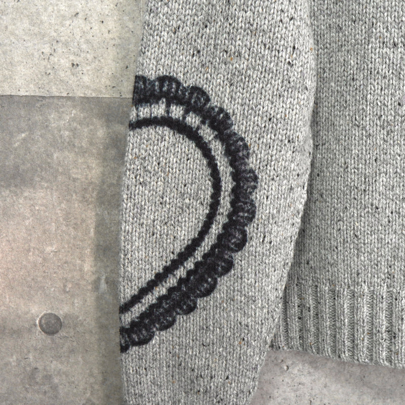 アクネ ストゥディオズ ハートプリント チャンキーニット セーター グレー タグ付き未使用品