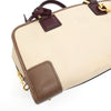ロエベ アマソナ28 レザー バイカラー ハンドバッグ ベージュ / ブラウン