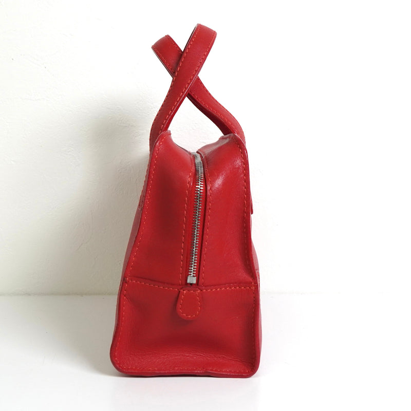 ロエベ ロゴ レザー ミニ ハンドバッグ レッド