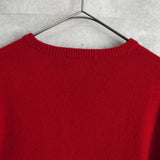 ポロ ラルフローレン Vネック スモールポニーロゴ ウール ニット レッド