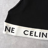 Celine logo tube top in black, unused with tags