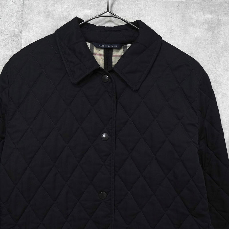 バーバリー ロンドン ノバチェック裏地 キルティングジャケット レディース ブラック
