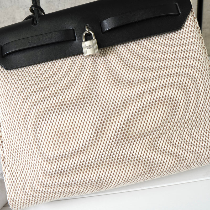 エルメス エールバッグPM トワルアッシュ 2way ハンドバッグ ショルダー ベージュ / ブラック □H刻