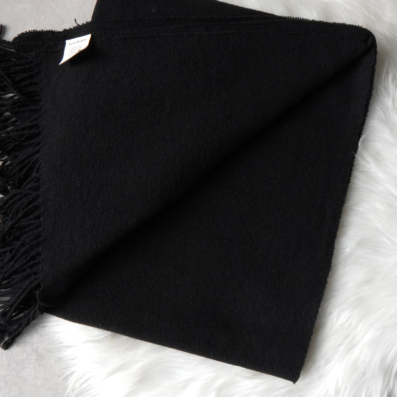 アクネ ストゥディオズ ロゴ ウール ストール マフラー ブラック