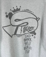 ステューシー OLD SKOOL STILL KICKIN' IT ジップアップ フーディー パーカー グレー M メンズ