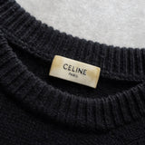 セリーヌ トリオンフ 刺繍 カシミヤ ウール ニット ブラック