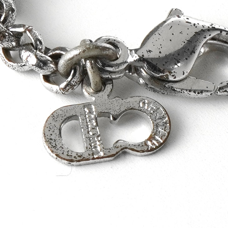 クリスチャン ディオール Diorロゴ チェーン ネックレス シルバー