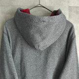 ポロ ラルフローレン スモールポニーロゴ チェック柄 フルジップ パーカー グレー