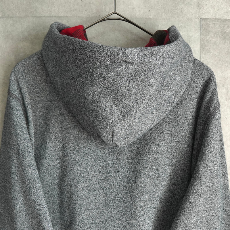 ポロ ラルフローレン スモールポニーロゴ チェック柄 フルジップ パーカー グレー