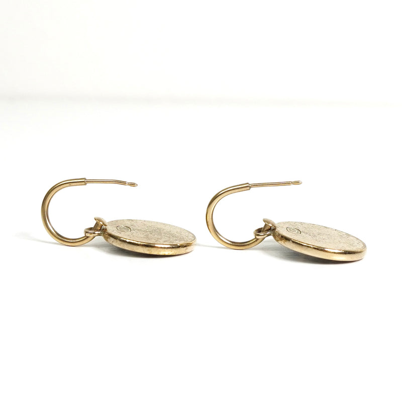 シャネル ココマーク サークル フープ ピアス GP ブラック