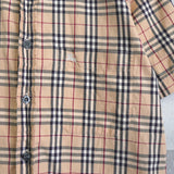 Burberry 米色马标刺绣 Nova 格纹短袖衬衫