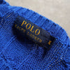 ポロ ラルフローレン スモールポニーロゴ ケーブル編み ニット ブルー