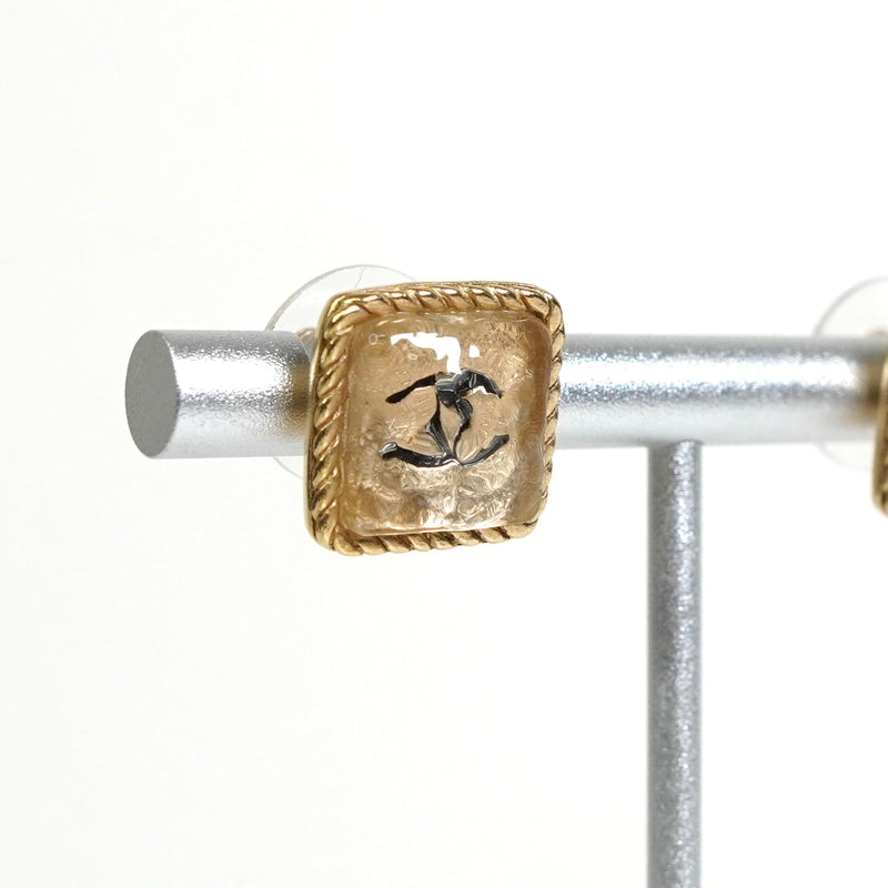 シャネル ココマーク ビジュー スクエア ピアス GP