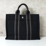 エルメス フールトゥPM キャンバス ハンドバッグ ブラック