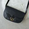 Christian Dior CD logo gold hardware leather shoulder bag navy