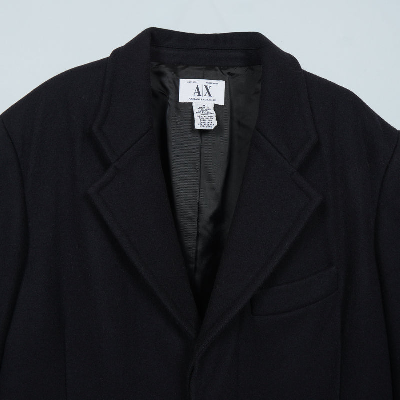 アルマーニ エクスチェンジ チェスターコート ウールコート ブラック