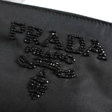 プラダ テスート ポコノ ナイロン ビーズ タッセル ミニ ショルダーバッグ ポシェット ブラック