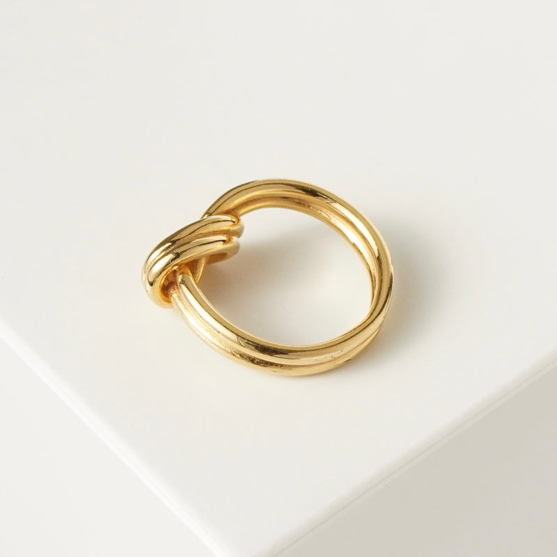 セリーヌ ダブルノット リング 指輪 GP ゴールド 15号 メンズ / レディース