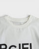 エムエムシックス メゾン マルジェラ シャツ素材 プルオーバー オーバーサイズ ロゴ Tシャツ ホワイト サイズ38 メンズ レディース