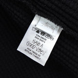 ステューシー Big Thermal Zip Shirt ワンポイントロゴ フルジップ サーマル ブラック メンズ