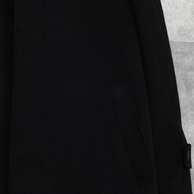 ジバンシィ 4Gロゴ カシミヤ ステンカラーコート ブラック