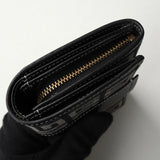 ジバンシィ ヴィンテージ Gロゴ キャンバス / レザー 二つ折り財布 グレー / ブラック 箱付き