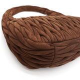 ミュウミュウ ワンダー マテラッセ スエード ワンショルダーバッグ ホーボーバッグ ブラウン