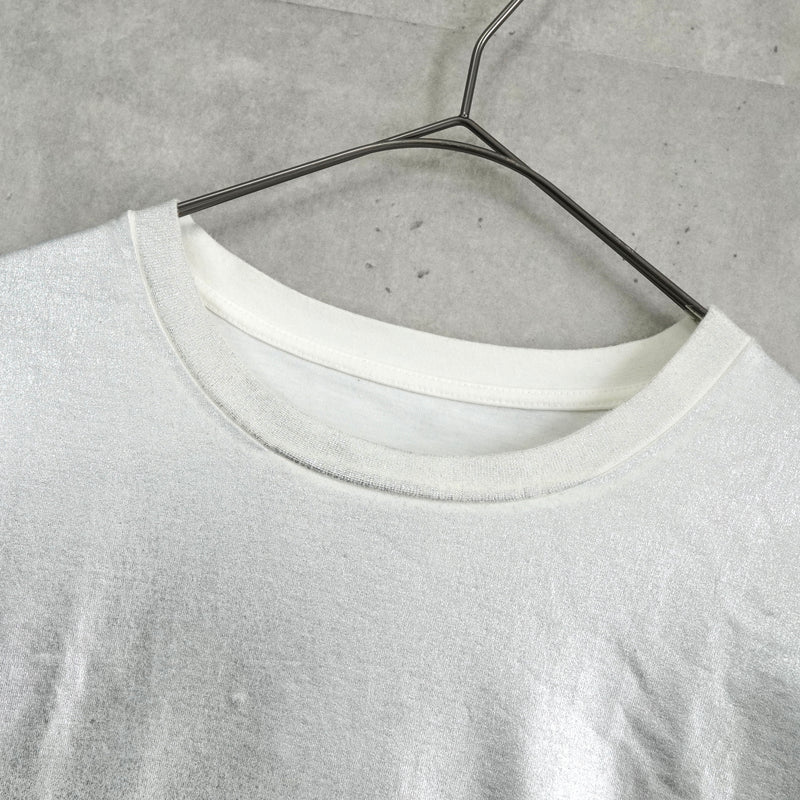 エムエムシックス メゾン マルジェラ 2018AW ロゴ コーディング Tシャツ メタリックシルバー