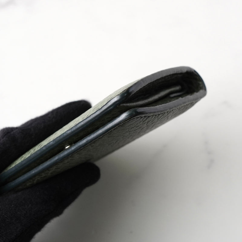 メゾン マルジェラ 四つタグ レザー 二つ折り財布 コンパクトウォレット カーキ 箱付き