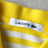 Lacoste 女款黄/白 Live Logo 贴片条纹 Polo 衫