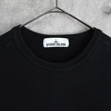 ストーンアイランド コンパスバッジ 胸ポケット ガーメントダイ スウェット ブラック メンズ