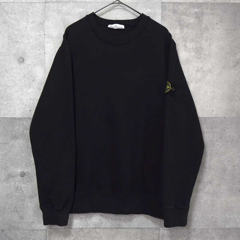 ストーン アイランド ガーメントダイ スウェット ブラック メンズ