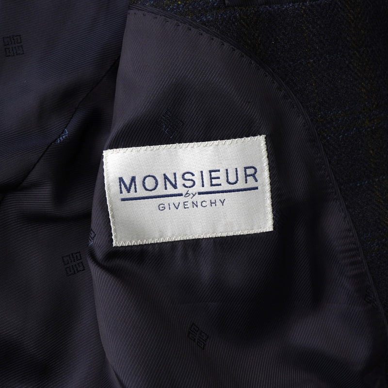 ジバンシィ 4Gロゴ ボタン チェック柄 ウール テーラードジャケット ブラック