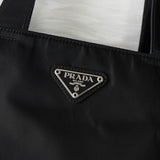 プラダ ナイロン / レザー ハンドバッグ トライアングルロゴ ブラック