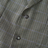 イヴサンローラン YSLロゴ ボタン 千鳥格子柄 ウール テーラードジャケット カーキ