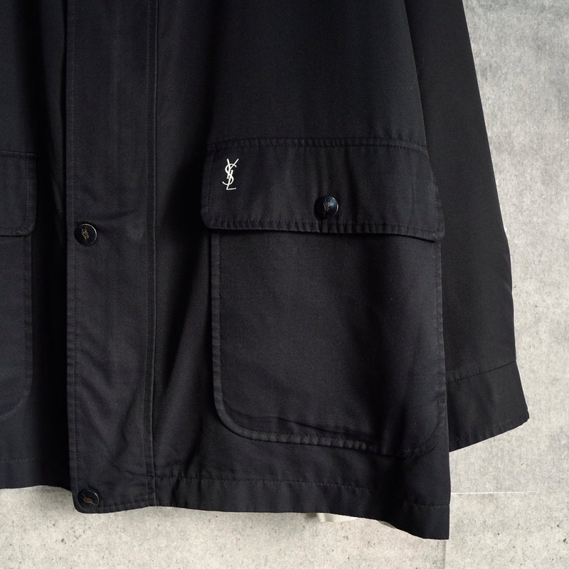 イヴサンローラン リバーシブル YSLロゴ ブルゾンホワイト / ブラック