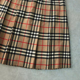 バーバリー ノバチェック ウール プリーツスカート ベージュ