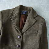 ポロ ラルフローレン シングル ツイード テーラードジャケット ブラウン レディース