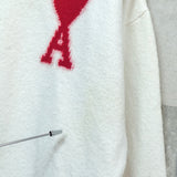 アミパリ アミ パリス ハートロゴ ニット アイボリー レディース