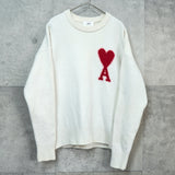 アミパリ アミ パリス ハートロゴ ニット アイボリー レディース