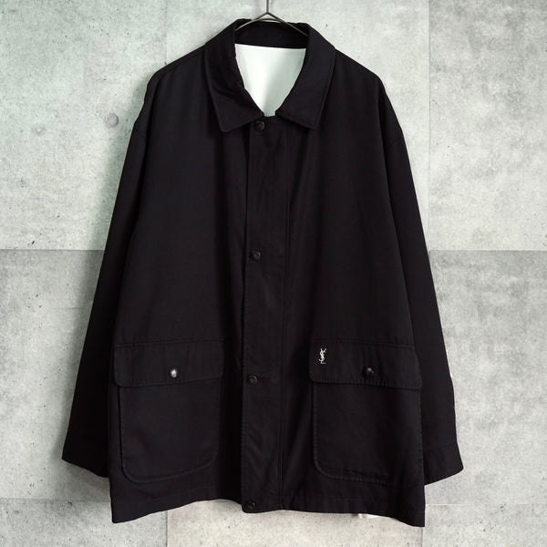 イヴサンローラン リバーシブル YSLロゴ ブルゾンホワイト / ブラック