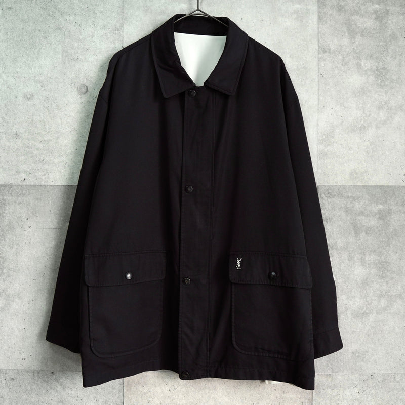 イヴサンローラン リバーシブル YSLロゴ ブルゾンホワイト / ブラック